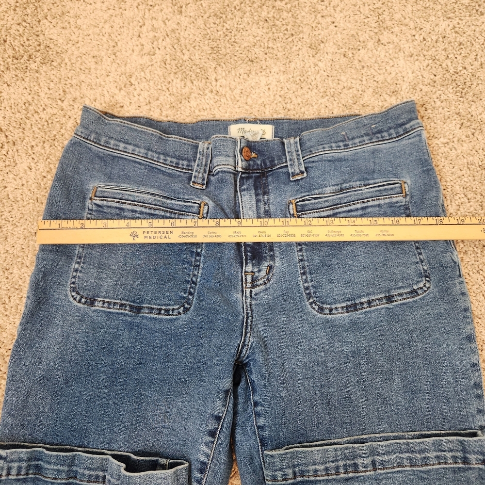 Madewell Kick‎ Out Crop Mid Rise Jeans Elkton Wash Size 32 - Picture 5 of 8